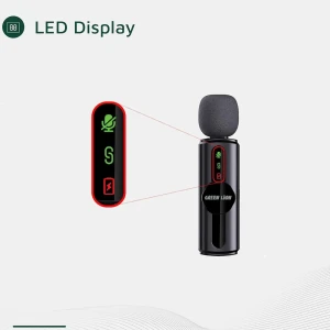 میکروفون یقه ای بی سیم دو کاربره گرین لاین مدل GM 80X رابط Type-C و Lightning و جک 3.5 میلی متری